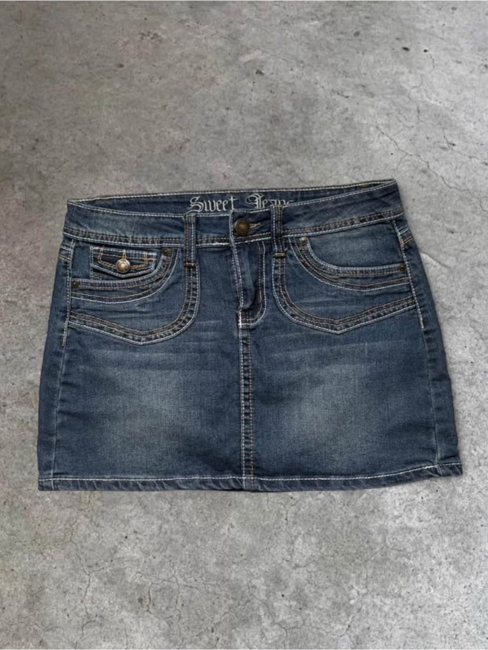 Sweet Pea Indigo Denim Mini Skirt